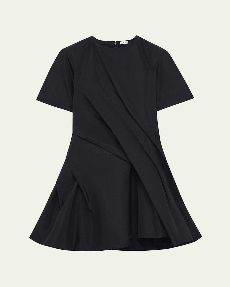 Twisted Short-Sleeve Mini Dress